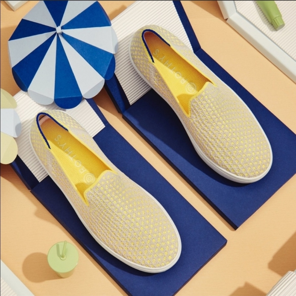 Rothys sunshine honeycomb slip on sneaker